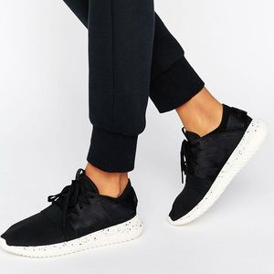 Adidas Originals black tubular sneakers with speckled sole